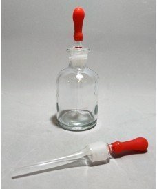 Flacon compte-gouttes avec pipette à joint en verre rodé