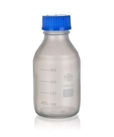 Frasco graduado con rosca GL, borosilicato recubierto de poliuretano