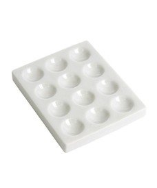 Placa porcelana tinción, 12 cavidades