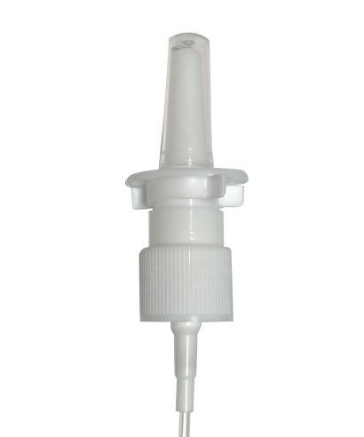 Tapa bomba nebulizadora nasal blanca de rosca DIN18 o 18mm con tapa protectora de plástico transparente