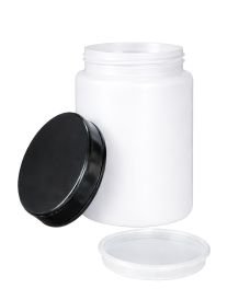 Pot en polyéthylène avec couvercle à vis et bouchon rentrant