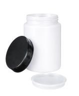 Pot en polyéthylène avec couvercle à vis et bouchon rentrant