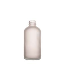 Frasco Boston de vidrio blanco frosted de 250 ml con rosca PP28, sin tapa.