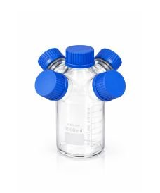 Graduated Reservoir Bottle with Five Necks for HPLC with GL45 Thread
