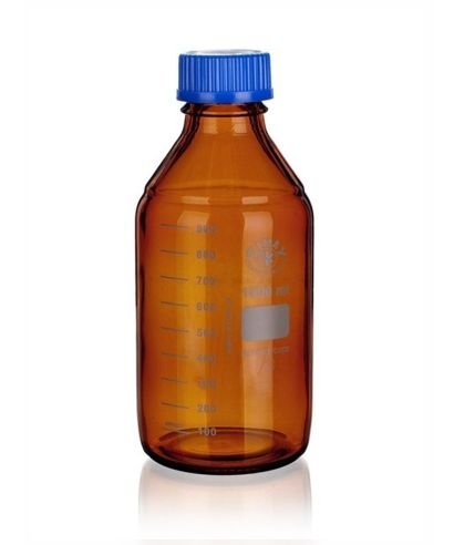 Frasco graduado con rosca GL, borosilicato ámbar