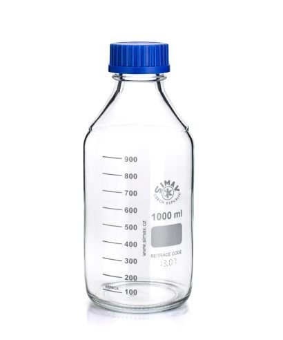 Frasco graduado con rosca GL, borosilicato transparente