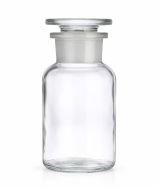 Frasco boca ancha y tapón de vidrio
