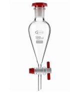 Embudo de decantación de vidrio con llave recta PTFE