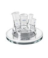Tapa para matraz reactor, 5 salidas juntas esmeriladas 29/32 y 14/23