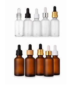 Frosted Dropper Bottle with Press-Button Glass Pipette Cap