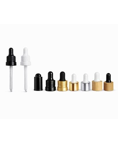 Tapa cuentagotas de rosca DIN18 con tubo de vidrio