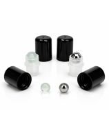 DIN18 Screw Cap and Roll-on Applicator for DIN18 neck finish glass bottles