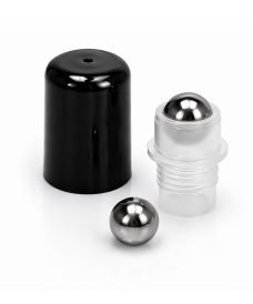 Bouchon noir avec applicateur roll-on et bille en verre pour flacons DIN18 ou 18 mm