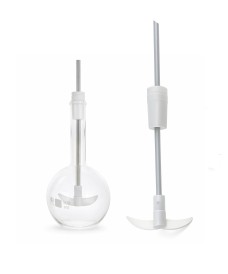 Varilla agitadora de PTFE con hélice plegable para reactores esféricos