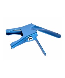 Pince en aluminium anodisé pour rampes de filtration avec porte-filtres en verre ou en acier inoxydable, ouverture 60 mm.