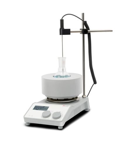 Agitador digital con manta calefactora integrada, diseñados para calentar y agitar matraces esféricos de 100 ml