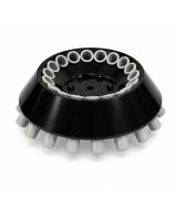 Rigid plastic angle rotor for the Fugelab-GB10 centrifuge, with capacity for 18 × 10 ml tubes. Optional accessory to extend the 