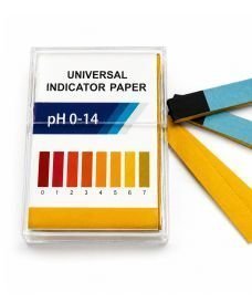 Boîte de 200 bandelettes de papier indicateur de pH 0–14 avec échelle colorimétrique intégrée pour détermination rapide par comp