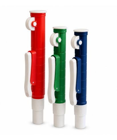 Pipette fillers in various colours and capacities, with ergonomic design and precise control.