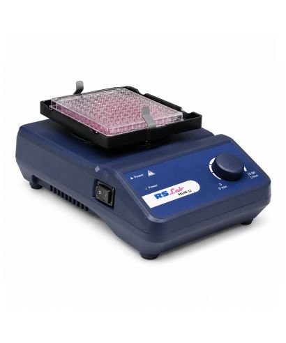 Agitateur pour microplaques RSLAB RS12 avec support pour 1 microplaque et réglage analogique de la vitesse.