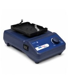 Vue supérieure de l’agitateur orbital RSLAB RS12 pour microplaques de 96 et 384 puits.
