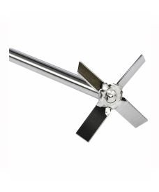 Cross-type stainless steel stirring shaft measuring 5 × 40 cm, compatible with RS LAB 13 and RS LAB 13 PRO overhead stirrers.