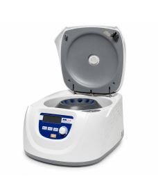RS-0412 digital angle centrifuge with rotor for up to 12 tubes and variable speed up to 4,500 rpm.
