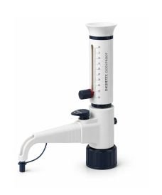 Dispensador de botella de volumen variable con válvula de recirculación, giro 360° y adaptadores de 28, 38, 40 y 45 mm.