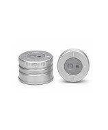 Bouchon en aluminium PP28 avec septum pour distribution par aiguille sans ouvrir le flacon.
