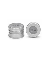 Tapa de aluminio PP28 con septum para dispensación mediante aguja sin abrir el frasco.