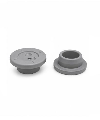 Septum de butilo para combinar con tapa de aluminio con orificio de rosca PP28, perforable mediante aguja hipodérmica y aut