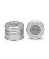 PP28 aluminium cap with septum for needle dispensing without opening the bottle.