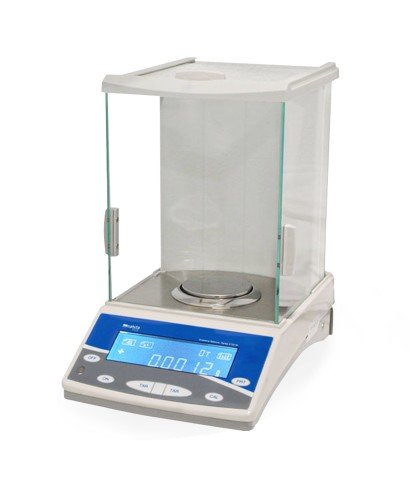 Balance analytique 0,1 mg pour pesées stables et traçables, avec enceinte en verre, classe I et sorties USB/RS-232.