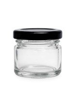 30ml Clear Glass Food Jar with White Twist Off Lid 38