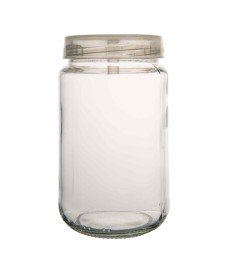 Bocal en verre pour cultures avec bouchon ventilé en PP et membrane filtrante hydrophobe pour un échange gazeux contrôlé.