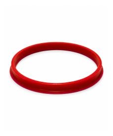 Bague de versement en PBT rouge pour filetage GL45, autoclavable jusqu’à 180 °C.