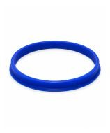 Blue PP pouring ring for GL45 thread, autoclavable up to 140 °C.