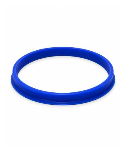 Blue PP pouring ring for GL45 thread, autoclavable up to 140 °C.