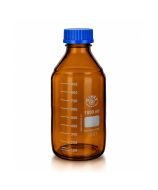 Flacon à réactifs gradué à filetage GL, verre borosilicaté ambré