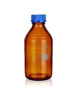Flacon à réactifs gradué à filetage GL, verre borosilicaté ambré