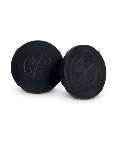 Injectable black butyl septum for GL45 cap with hole, for liquid withdrawal or dispensing with a syringe.